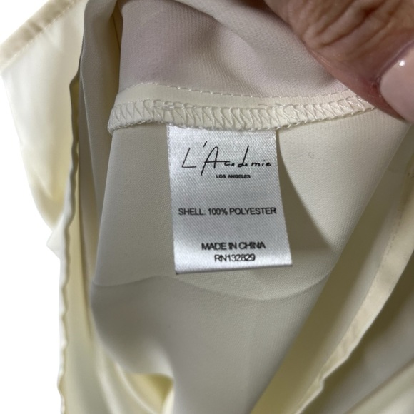 L'Academie The Button Cami Cream Size XS Cream V Neck - Picture 6 of 7